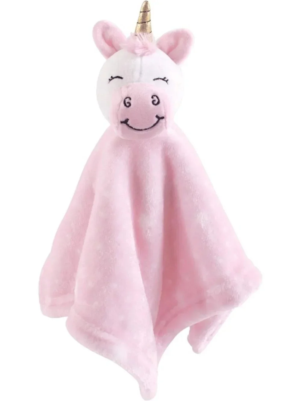 Hudson Baby Unisex Baby Animal Face Security Blanket, Pink Unicorn, One Size